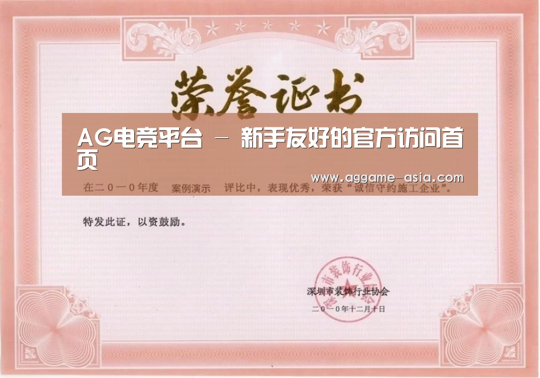 AG视讯荣誉证书一